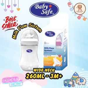 Baby Safe Wide Neck Bottle Milk Flow System / Botol Susu Bayi 0m+ - 3m+ BPA Free