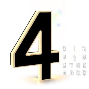 VISIONN 0-9 A-B LED House Number Light Waterproof 12V Power Illuminated House Number Sign Decor Light Sensor Home Wall Decor Outdoor Use