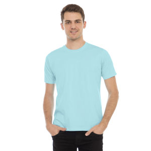 Kaos Polos Pria Oneck Lengan Pendek Bahan Katun Combed 30s Warna Biru Baby
