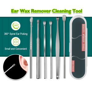 [Ready Stock] 6Pcs Stainless Steel Earpick Set Ear Wax Cleaning Tool Digger Alat Korek Telinga Pengorek Pengepit Nose Hair Tweezer Clipper for Baby Adults Ear Care