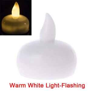 【Free Shipping】3Pcs เทียนทีไลท์ลอยน้ำไม่มีเปลวไฟกันน้ำเทียนหอมอบอุ่นสีเหลืองแบตเตอรี่ไฟหรี่ LED เทียนกลมขนาดเล็กเทียน LED ที่สร้างสรรค์