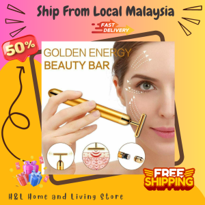 24K Energy Beauty Bar Golden Vibrating Facial Roller Massage