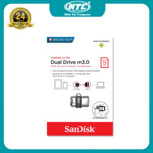 USB OTG 32GB SanDisk Dual Drive M3.0 - 1 cổng USB 1 cổng microUSB (Bạc) Nhất Tín Computer
