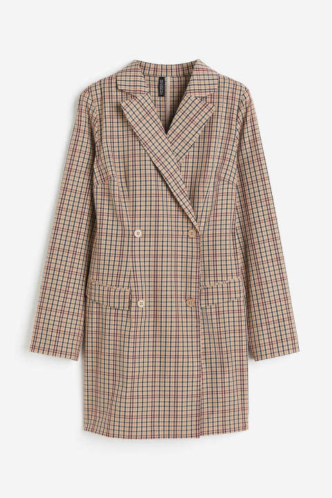 H&M - Double-breasted blazer dress - Beige Medium Dusty | Lazada PH