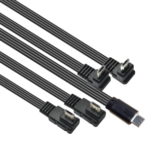 Silicone Microed USB Charging Cable 480Mbps Data Transfer Angled Connectors For Gaming Consoles Cameras Tablets