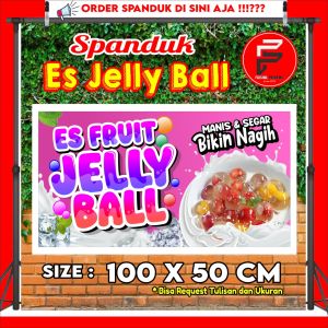 Banner Spanduk Es Jelly Ball Ukuran 100 x 50 cm