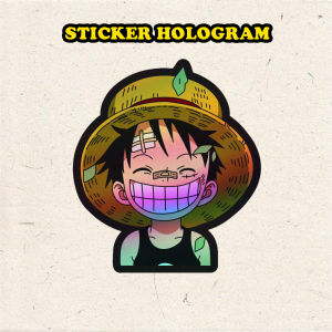 Stiker Hologram Anime Luffy Kecil One piece ukuran 6 cm