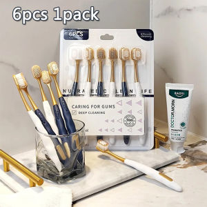 6Pcs/Set Toothbrush Set Family Ultra Soft Bristles Pack Portable Travel Set Deep Same Style Toothbrush