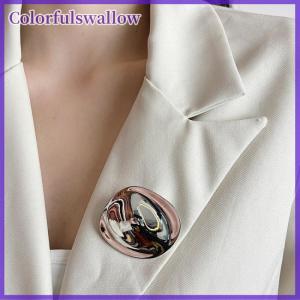 Colorfulswallow Hình Học Kim Loại Bóng Vỏ Trứng Trâm Đối Với Phụ Nữ Độc Đáo Tinh Tế Phù Hợp Với Corsage Pins Đảng Trang Sức Phụ Kiện Thời Trang