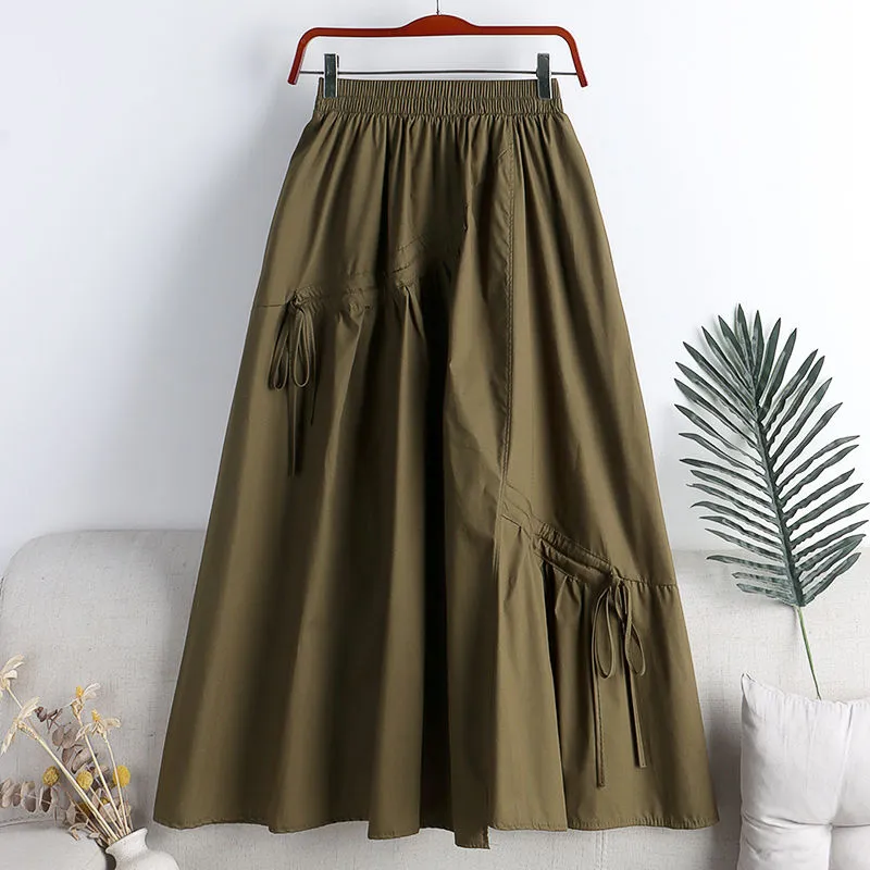 Vintage Style A-line Skirts for Women 2023 Summer Korean Style
