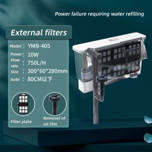 Yee 3 In 1 Fish Tank Hanging Filter Aquarium Hang Filter  Power  Ultra-quiet Air Pump Waterfall External Water Pumps