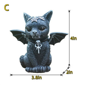 Resin Figure Wizard Figurines Black Magic Cat Ornaments Table Art Original Gifts Cute Miniatures Modern Room Decoration