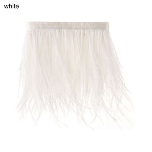 NANMEN Womens Fashion DIY Wedding Dress Crafts Accessories 8-10 CM Wide Ostrich Feathers Trim Plumes Ribbon Selvage 1 Meter Long