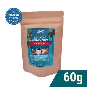 Bột cacao nguyên chất không đường CACAOMI Horeca chuyên pha chế trà sữa socola nóng granola hỗ trợ giảm cân ăn kiêng hũ 60g 257g