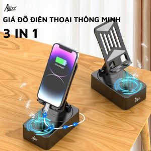 Combo 2 Cái - Giá Đỡ Điện Thoại 360 Độ Tích Hợp Loa - Sạc Dự Phòng AL14424 – Tiện Ích 3 Trong 1 Cho Mọi Nhu Cầu