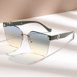 JN IMPRESSION Kính râm cong không khung cho phụ nữ cao cấp chống tia cực tím kính lái xe