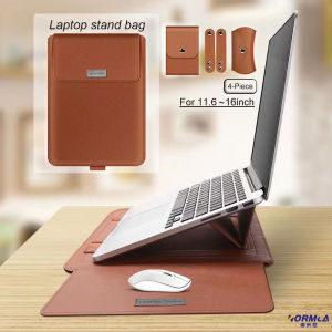 5 in 1 Laptop Stand Bag/Pouch Leather Laptop Sleeve Case magnets Waterproof Bag Cover With Holder Function for Laptop notebook matebook xiaomi huawei macbook Air 13.3/11/12/14/15 inch Laptop Bag & iPad case Bracket Cooling Protection
