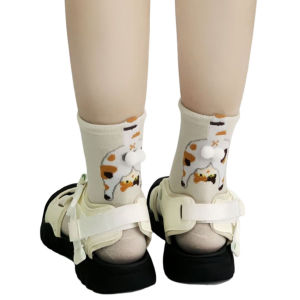 Cartoon cat womens socks light and breathable small size socks for children