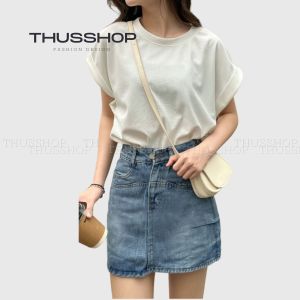 Áo Phông Tay Hến Cổ Tròn Chất Tăm Lạnh Giãn Mềm Mát Nhiều Màu Pastel Siêu Bassic THUS1155