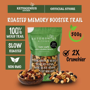 Ketogenius Kitchen Roasted Memory Booster Trail (Unsalted) 500g - Slow Roasted Healthy Snack Natural