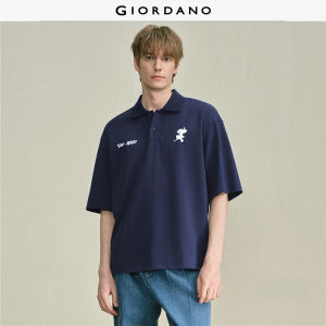 Giordano Men Tom & Jerry print heavyweight cotton polo shirt Free Shipping 18016804