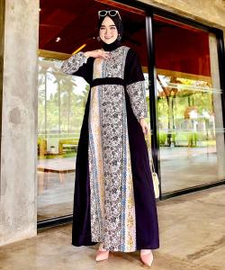 Gamis Dress Wanita soraya ada 2 warna bahan rayon viscose ld110cm