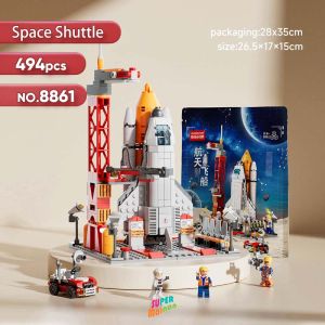 500Pcs Set Space Shuttle Building Blocks NASA Creative DIY Assembled Toys for Kids