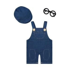 Photoshoots Ready Infant Jeans Overalls Gentle Polyester Fabric Baby Long Pants For Family Gatherings