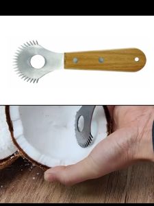 Stainless Steel Coconut Planer Wooden Handle Not Easily Deformed Fruit Spoon Planer Eco-Friendly Sharp Coconut Milk Making Tools