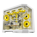 Segotep Lumi 3T Black/White M-ATX Casing 6xARGB Fan Glass Panel USB3.0 Type-C Dual Chamber. 