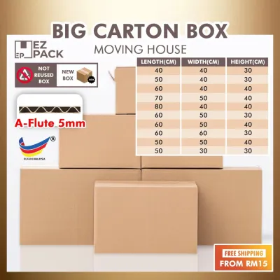 Premium BIG Carton Box /Moving House Packing Box Packaging Box Kotak - A Flute