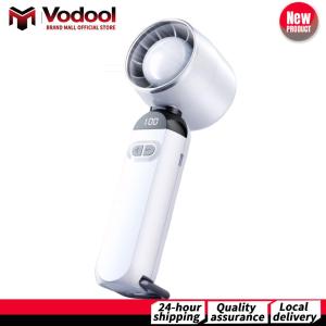 Handheld Turbo Fan LED Digital Display High-Speed Folding Fan USB Rechargeable Adjustable Cooling Fan for Home Office