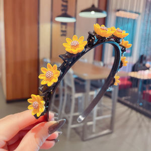 Zy fesyen kartun jalinan Hairband untuk kanak-kanak gaya korea Cute Baby destar dengan klip fesyen Girl aksesori rambut