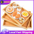 Bamboo Serving Tray Kitchen Food Tray with Handles Serving Platters Tray Tea Breakfast Saucer Fruit Pallet Wood Plate for Dinners Party, Table Breakfast Snack. 