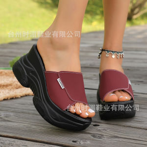 [Free Shipping] Plus-Size Wedge Heel Open-Toe Sandals For Summer 2026 Thick-Soled WomenS Shoes