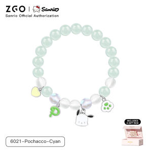 ZGO Sanrio Kuromi Fashionable moonstone bracelet for women Purple crystal charm bracelet jewellery Graduation Gift 6021