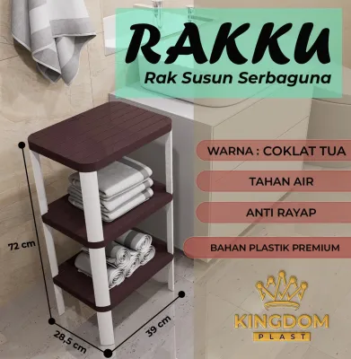 Rak Serbaguna KINGDOM RAKKU / Rak Dapur /Rak Buku Rak Multifungsi Minimalis /Rak Kamar Mandi/ Rak Serbaguna