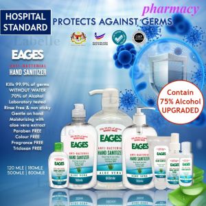 READY STOCK Eages [100% Original] [75% Alcohol] Hand Sanitizer Sanitiser Antibacterial Virus Influenza Aloevera 免水消毒洗手液