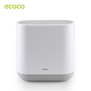 Ecoco 10L Narrow Trash Can with Cover Press-type Rectangular Trash Bin Waterproof Space saving for Toilet Kitchen Bathroom