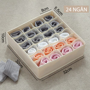 Hộp Vải Đựng Đồ Lót Gấp Gọn Chia Ngăn Tinh Tế Khung Nhựa Không Mùi