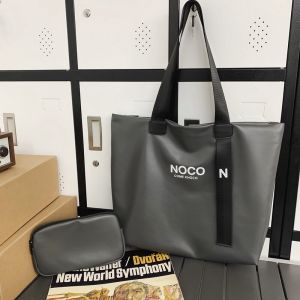 323อินเทรนด์ กระเป๋าสะพายไหล่ผู้ชายแบรนด์ญี่ปุ่นความจุขนาดใหญ่กระเป๋าช้อปปิ้งกระเป๋าผู้หญิง ลำลอง ผ้าอ๊อกซ์ฟอร์ด ซิป สีบริสุทธิ์