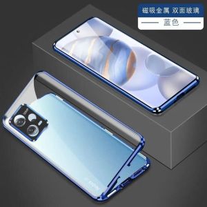 360 Full Case For Xiaomi Redmi Note 12 Pro Plus 5G Case Double Sided Adsorption Metal Tempering Glass Protection Cover