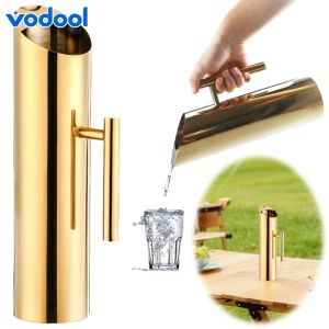 2L Metal Pitcher for Cold Water Beer and Juice with Durable Stainless Steel Finish
