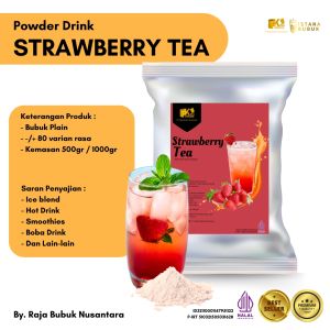 Bubuk Minuman Regular Rasa Strawberry Tea Powder Drink Teh Strawberry