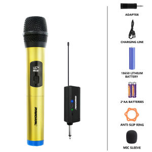 Wireless Microphone Dual Handheld Microphone Rechargeable UHF AA Battery/18650 battery work time 6-8 hours 50M / 164ft  6.35 / 3.5 Adapter For Karaoke Meeting Party Church DJ Wedding Home KTV Set