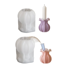 Gypsum Candlestick Silicone Mold Handmade Base Mould Decorative Hydroponic Vase Mold Home Decoration Mould