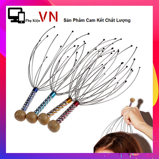 Cây gãi đầu hình bạch tuộc 12 châm cứu thư giãn - Massage đầu - cây mát ...