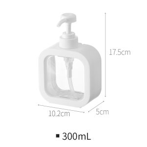 300ML/500ML Clear Plastic Pump Bottles Kitchen Liquid Soap Dispenser Travel Hand Sanitizer Durable Shampoo Containers