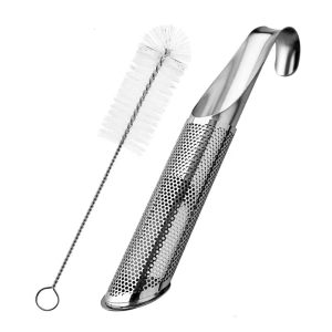 Professional Teas Infuser And Brush Set Stainless Steels Fine Net Strainer Hanging Hook Handle Design For Hot Beverages