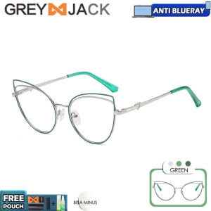 Grey Jack Kacamata Antiradiasi Blueray Cat Eye Fashionable Keren Bisa Minus Antiradiasi/Blueray/Bluecromic 549